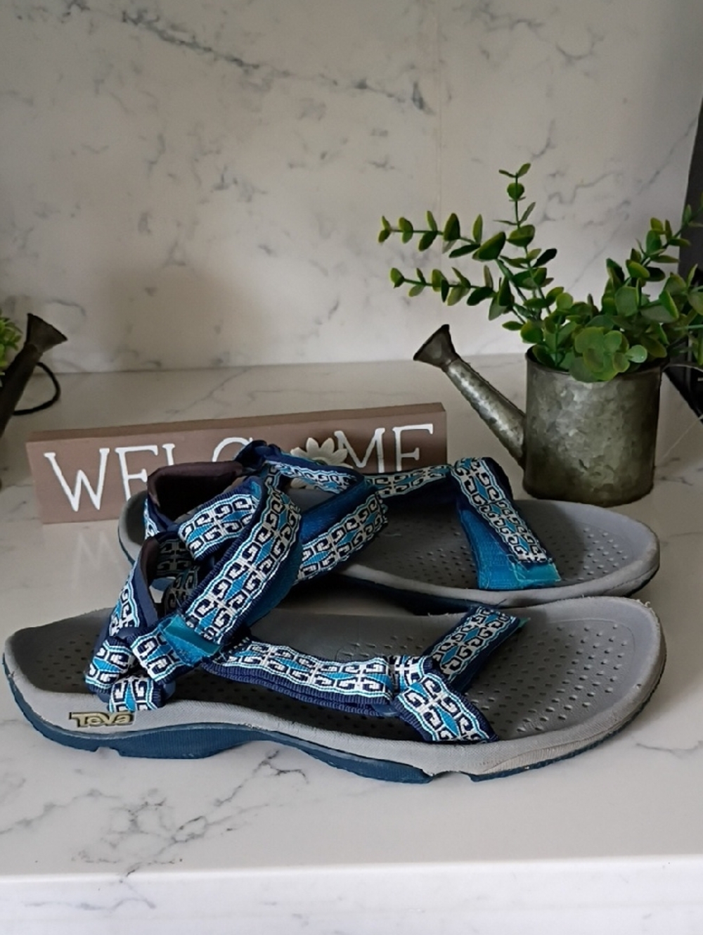 TEVA Blue Patterned Sport Sandals